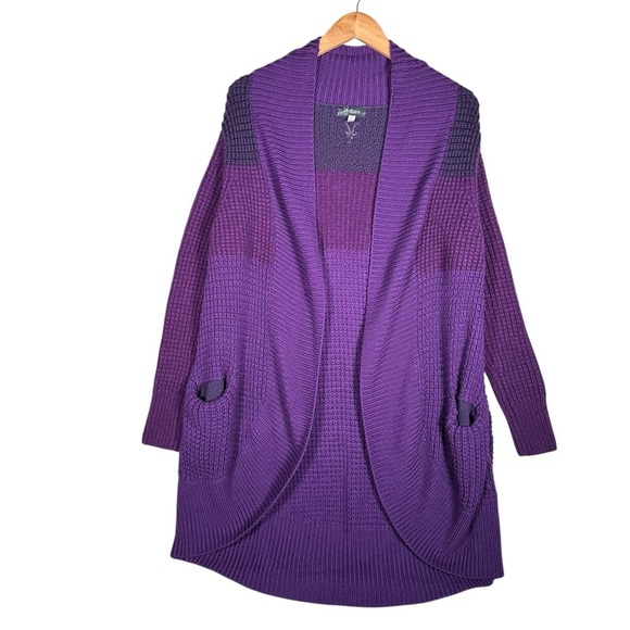 IBEX Chunky Merino Knit Open Front Cocoon Duster Cardigan - Picture 8 of 8